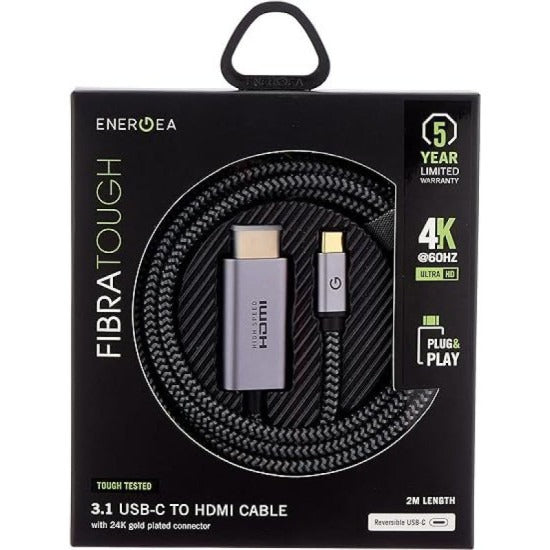 ENERGEA FIBRATOUGH USB-C TO HDMI CABLE 2M - BLACK