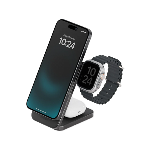 MAG-TRIO-GUN | ENERGEA Magtrio | 3-In-1 Foldable Magnetic Fast Wireless Charger | Gunmetal Eol - GulfStore.com