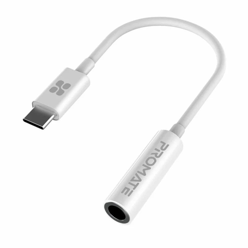 PROMATE Dynamic Stereo USB-C to 3.5mm AUX Adapter