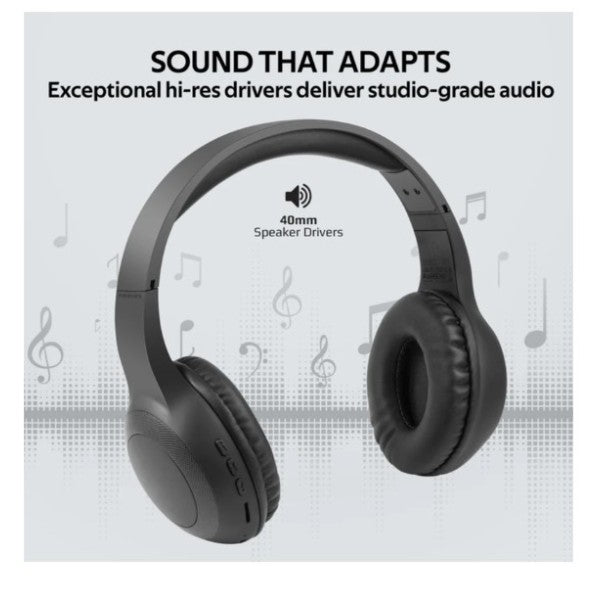 Promate LaBoca High Fidelity Over-Ear Wireless Headphone, Black