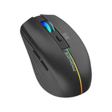 PROMATE - 2.4GHz Wireless Ergonomic Optical Mouse with LED Rainbow Lights - Black