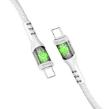 PROMATE - TransLine-CC60W 1.2M Power Delivery Ultra-Fast USB-C Cable with Transparent Shells - White