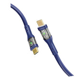 PROMATE - TransLine-CC60W 1.2M Power Delivery Ultra-Fast USB-C Cable with Transparent Shells - Navy