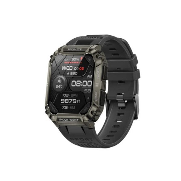 Promate ActivLife™ Smartwatch with Wireless BT Calling, Black - XWATCH-S19