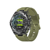 promate-1.53" Round Screen Fitness Tracker Smartwatch with BT Calling - Midnight Green