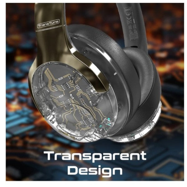 سماعات رأس لاسلكية ستيريو عالية الدقة من بروميت مع خاصية إلغاء الضوضاء النشطة وإضاءة RGB، لون رمادي معدني