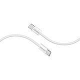 PROMATE 1.2M Ultra-Fast 60W Power Delivery USB-C Fabric Braided Cable - White