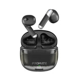 Promate High Definition Transparent TWS Earbuds - Black