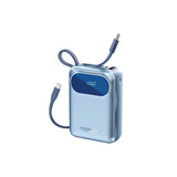 بنك طاقة بروميت فائق الصغر بسعة 20000 مللي أمبير، بقوة 35 واط، بتقنية SuperSpeed™، مزود بكابل USB-C و Lightning مدمجين - أزرق