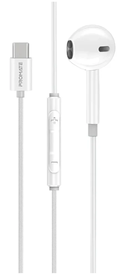 Dynamic In-Ear Wired Mono Earphone with USB-C Connector - White