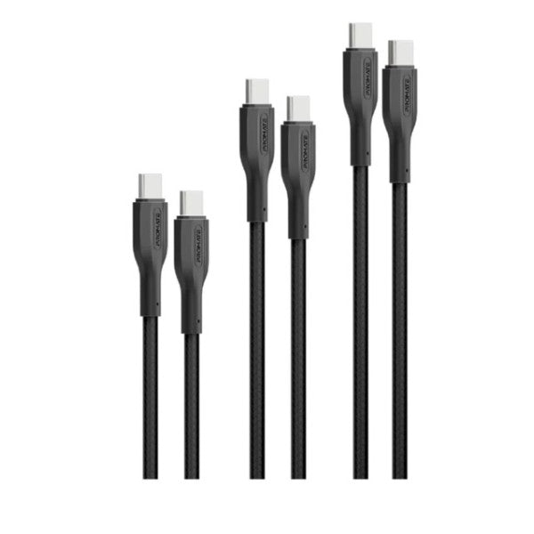 60W Power Delivery 3Pcs High Tensile Strength USB-C Cable Kit
