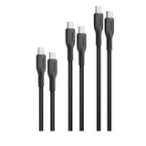 مجموعة كابلات USB-C عالية المتانة، بقدرة 60 واط، مع خاصية توصيل الطاقة، تتضمن 3 قطع