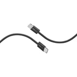 PROMATE 1.2M Super-Fast 27W Power Delivery USB-C to Lightning Fabric Braided Cable - Black