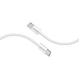 PROMATE 1.2M Super-Fast 27W Power Delivery USB-C to Lightning Fabric Braided Cable - White