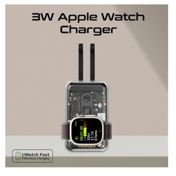 بنك طاقة بروميت شفاف بسعة 20000 مللي أمبير وقوة 65 واط لشحن أجهزة متعددة، مزود بكابل USB-C وكابل Lightning مدمجين، أسود - Mavrix-20