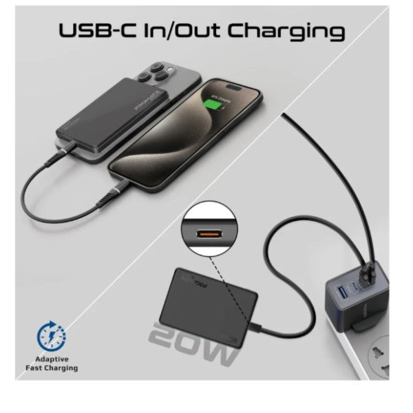 باور بانك بروميت 5000 مللي أمبير، مصنوع من الألومنيوم فائق النحافة، متوافق مع تقنية ماج سيف للشحن اللاسلكي، BLADE-5 - أزرق