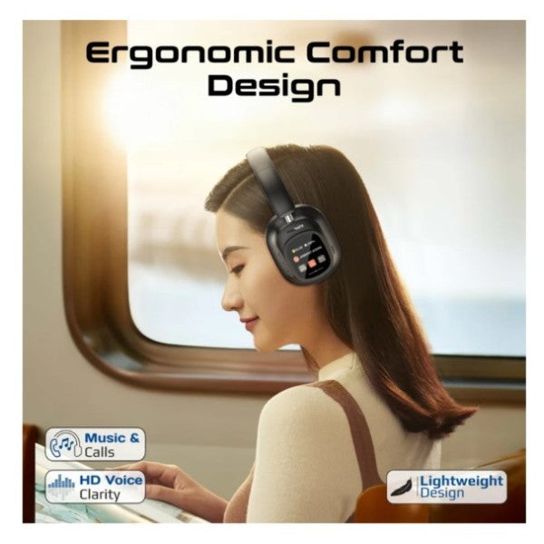 سماعات رأس هجينة عالية الوضوح بتقنية إلغاء الضوضاء النشط مع وحدة تحكم بشاشة لمس LCD مغناطيسية قابلة للفصل