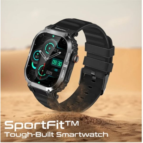 Promate SportFit Tough-Built Smartwatch with Bluetooth Calling, Black
