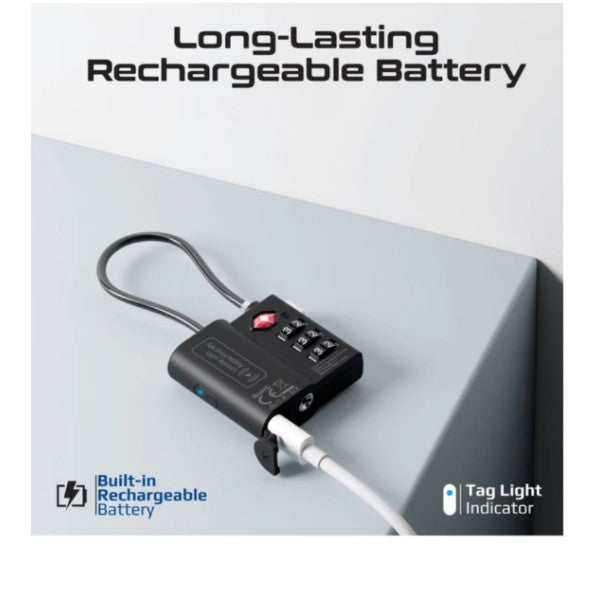 Promate TSA Luggage Lock with Smart Precision Tracking Tag - TagLock
