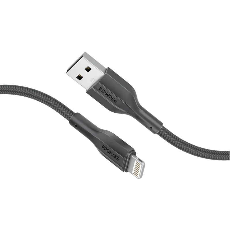 PROMATE 2M Super-Flexible USB to Lightning Connector Cable • 2A Standard Charging - Black