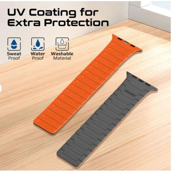 PROMATE MagBand-MS Premium Magnetic Silicone Watch Band - 42/44/45/49mm / Grey