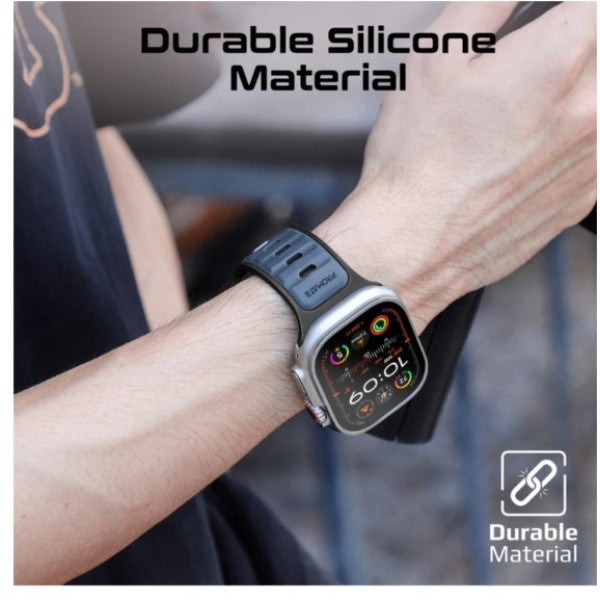 Durable Two-Toned Silicone Sporty Watch Band - Blue