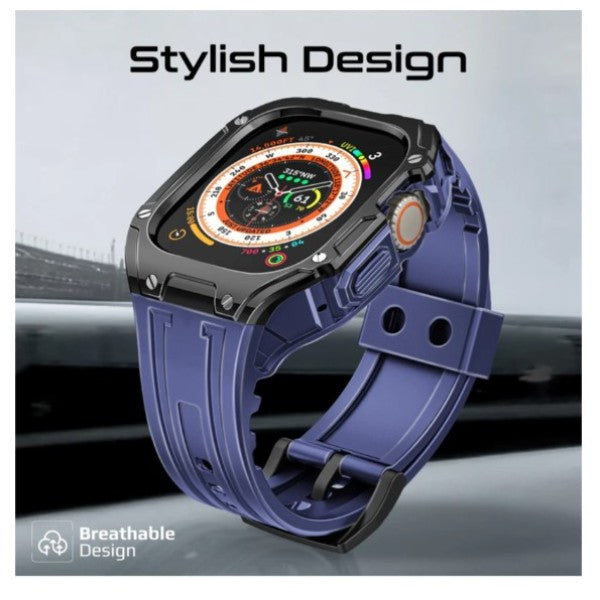 جراب حماية متين من بروميت مع سوار ساعة من مادة TPU - 49 مم / أزرق