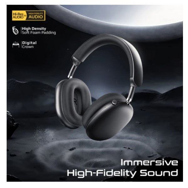Promate High-Definition Hybrid ANC Headphones with 360° Spatial Audio, Black - SERENE