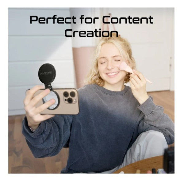 مصباح حلقي LED قابل لإعادة الشحن، قابل للدوران 360 درجة، فائق النحافة، متوافق مع MagSafe، أسود اللون - Maghalo Pro