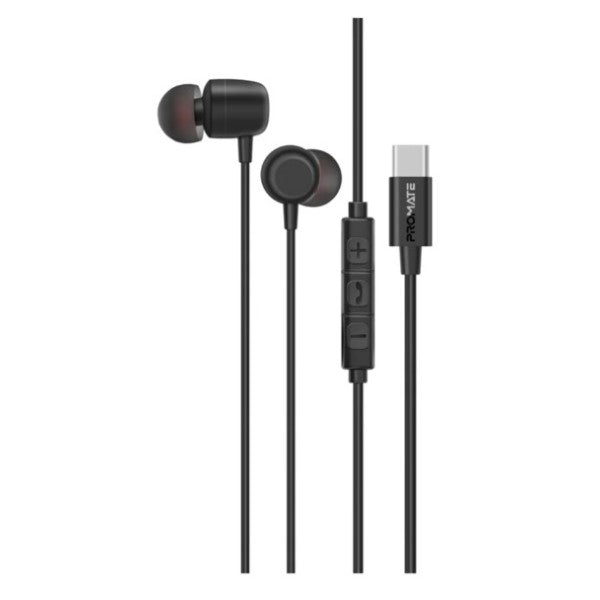 Ergonomic In-Ear USB-C Wired ENC Stereo Earphones - Black