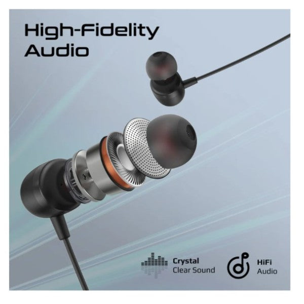 Ergonomic In-Ear USB-C Wired ENC Stereo Earphones - Black