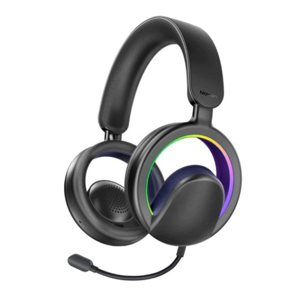 Promate Novon Open Ear Wireless Over-Ear Headphones with Detachable Mic, Black