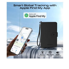 PROMATE | PassMate Anti-Loss Slim Leather Passport Holder with RFID Protection & Smart Tracking • RFID Protected | Black
