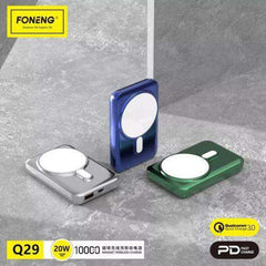 Foneng Magnetic Wireless Power Bank (10000 mAh) Q29-GRNQ29 - Green - GulfStore.com