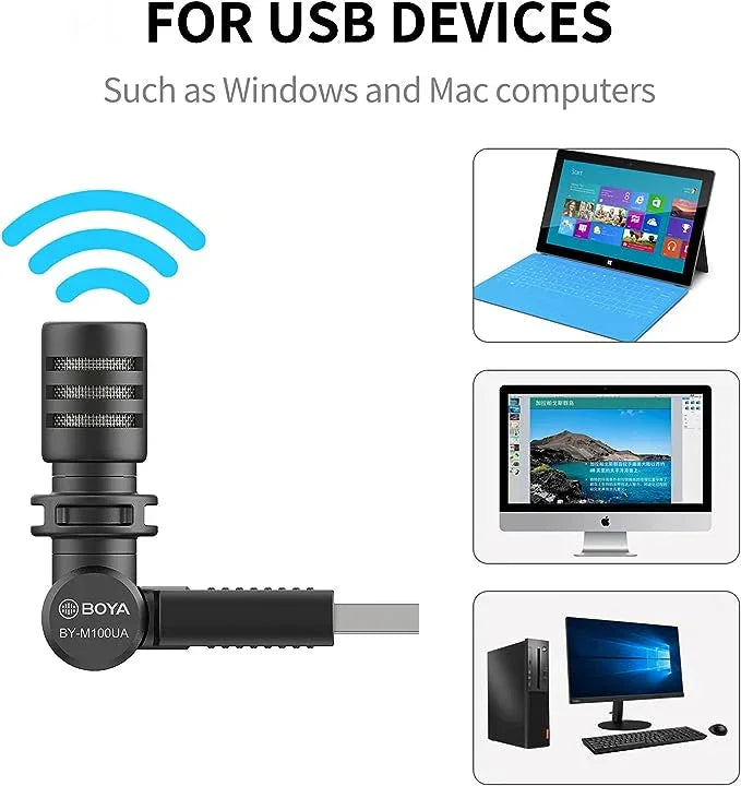 Boya BY-M100UA ULTRACOMPACT CONDENSER MICROPHONE WITH USB TYPE-A CONNECTOR
