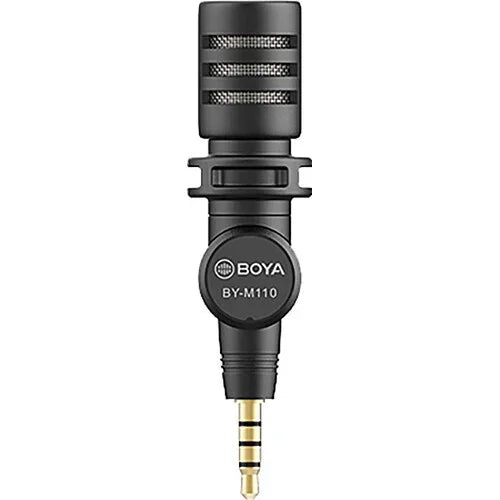 Boya BY-M110 , Miniature Condenser Microphone with Plug & Play 3.5mm TRRS