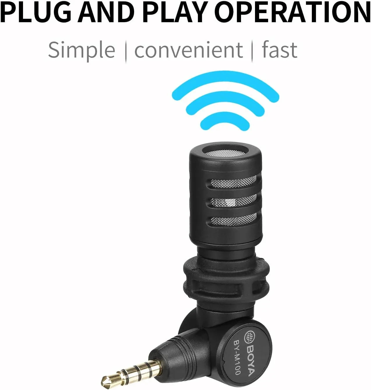 Boya BY-M110 , Miniature Condenser Microphone with Plug & Play 3.5mm TRRS