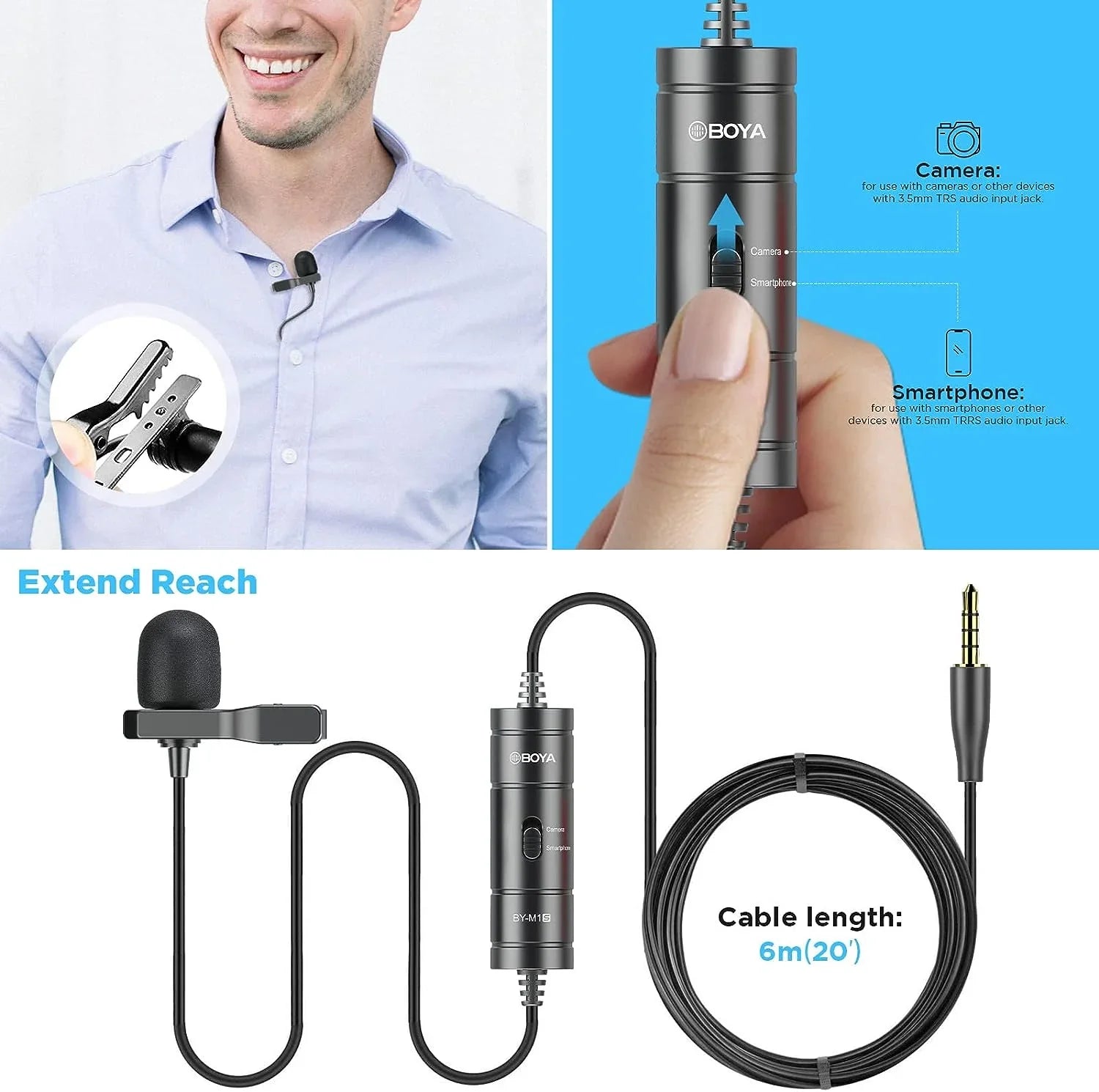 Boya Universal Lavalier Microphone - BY-M1S