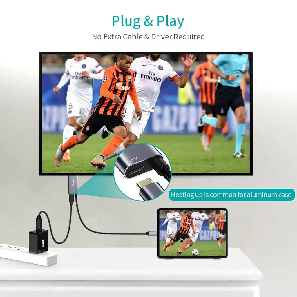 Choetech USB-C to HDMI Cable with PD Charging XCH-M180GY - GulfStore.com