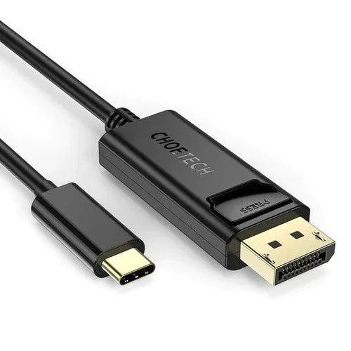 كابل Choetech USB-C إلى DP (محول منفذ العرض) PVC بطول 1.8 متر XCP-1801BK