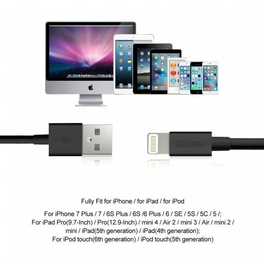 Choetech MFI 1.20MM Lightning to USB-A Cable IP0026 - Black