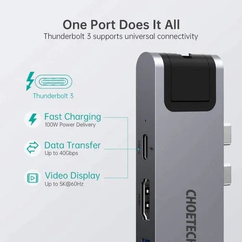 محول متعدد المنافذ USB-C 7 في 1 من CHOETECH HUB-M24
