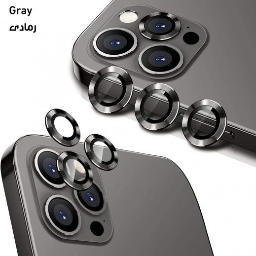 جرين - عدسة كاميرا خضراء لآيفون 12 برو ماكس 6.7 - رمادي