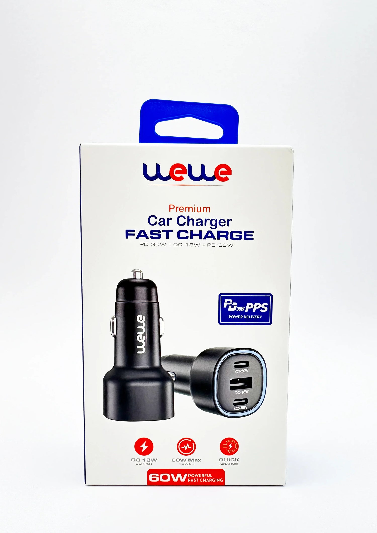 wewe premium car chargerfast pd 30w +qc 18w + pd30w cv-005