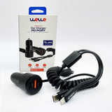 شاحن سيارة ممتاز من wewe بمنفذ PD مع كابل من النوع C وكابل Lightning - CV-006