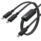 AceFast | 17674 | C5-11 | Usb C 2 In 1 100W Intelligent Balance Aluminum Alloy Connectors Charging Data Cable | Black