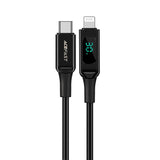 AceFast | 15887 | C6-01 | Usb C To Lightning Zinc Alloy Digital Display Braided Charging Data Cable | Black - GulfStore.com