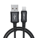 AceFast | 15890 | C4-02 | Usb A To Lightning Aluminum Alloy Charging Data Cable(1.8M) | Black - GulfStore.com