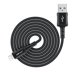 AceFast | 15890 | C4-02 | Usb A To Lightning Aluminum Alloy Charging Data Cable(1.8M) | Black - GulfStore.com