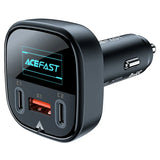 AceFast | 15881 | B5 | 101W (2C+A) Metal Car Charger With Oled Smart Display | Black
